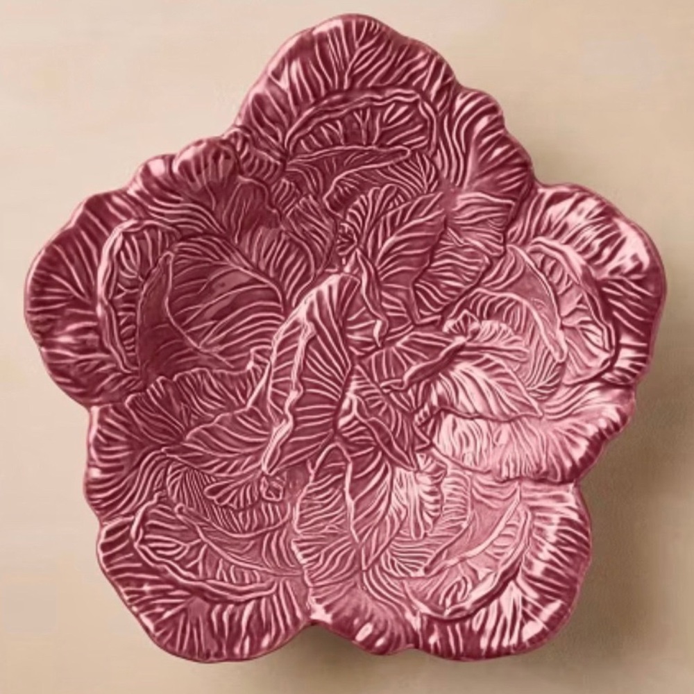 John Derian Cabbage Stoneware Serving Bowl Purple - Picture 3 of 6